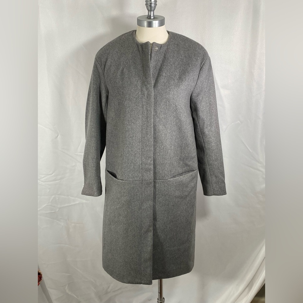H&M wool blend winter knee length coat  formal office career preppy classic 4